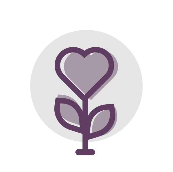 An icon of a heart flower