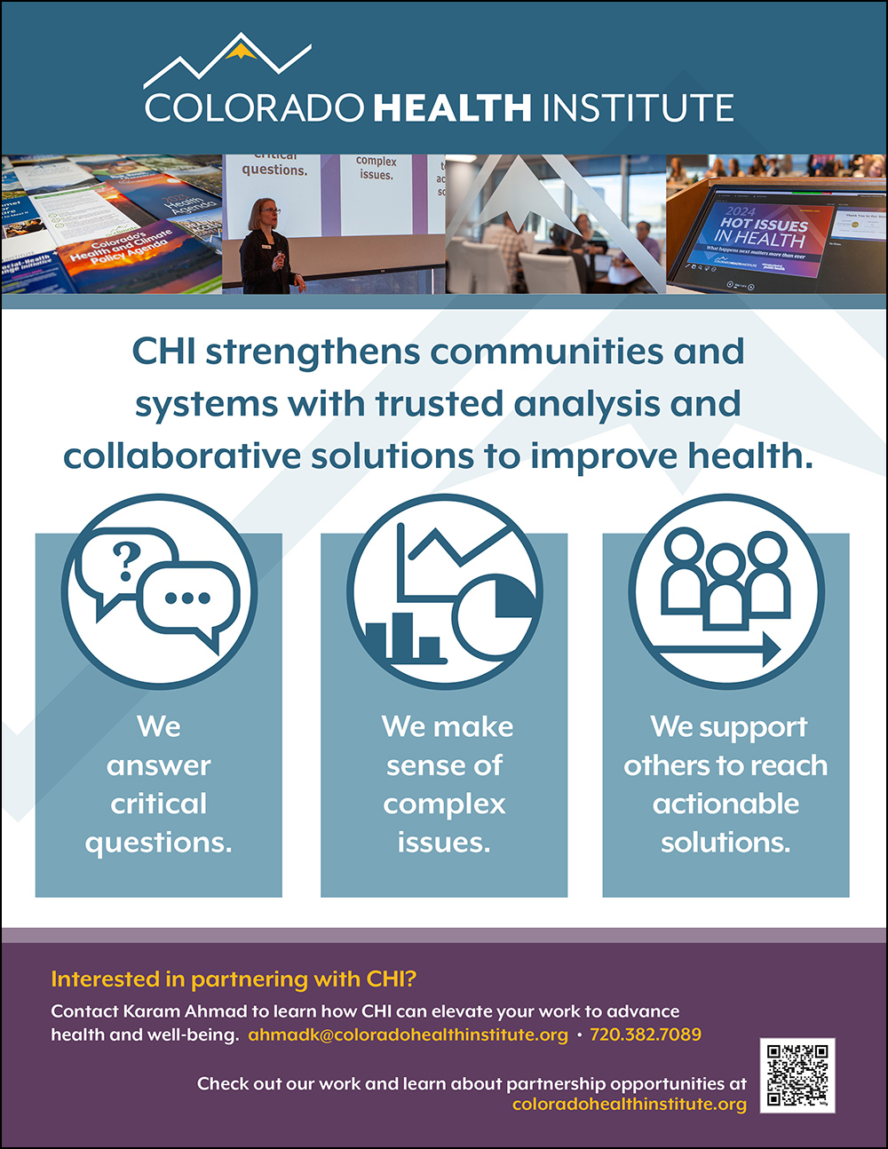 Cover of the CHI guide to CHI's work and services