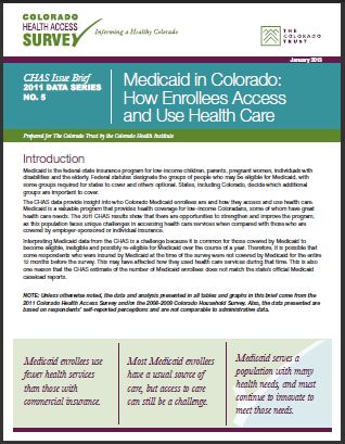 Medicaid in Colorado: How Enrollees Access and Use Health Care