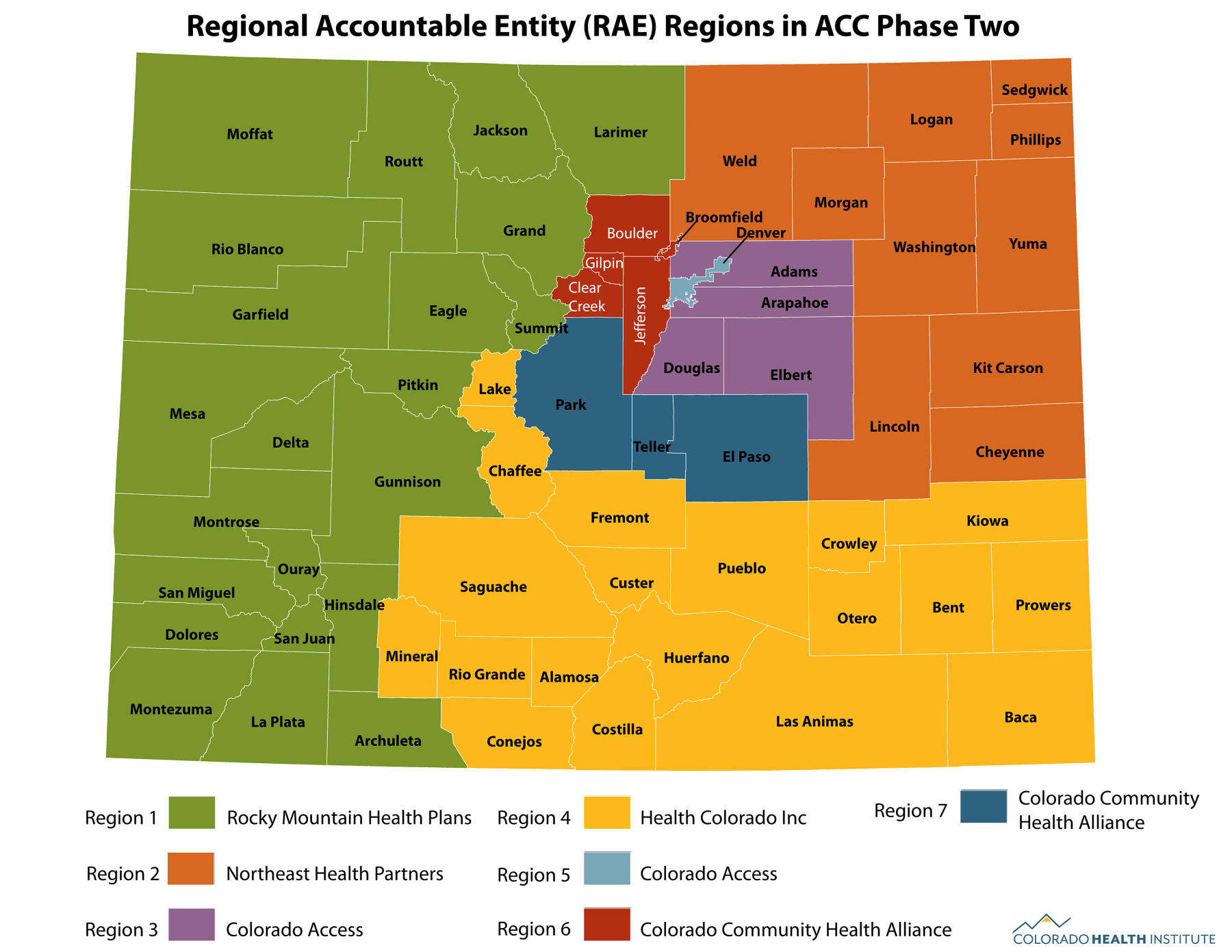Regional Accountable Entity (RAE) Regions in ACC Phase Two