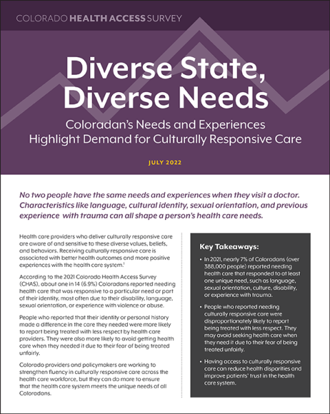 Cover of Diverse State, Diverse Needs report