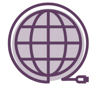 icon of a connected globe for CHAS broadband brief